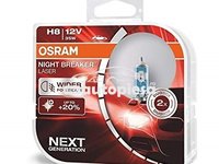 Set 2 becuri Osram H8 Night Breaker Laser Next Gen (+150% lumina) 12V 35W 64212NL-HCB piesa NOUA
