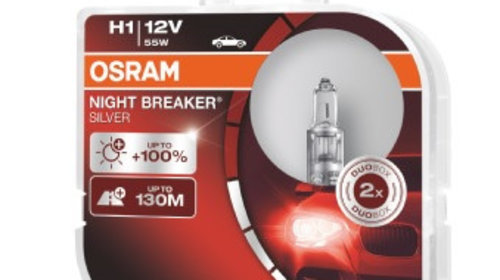 Set 2 becuri OSRAM Night Breaker Silver H1 12