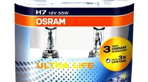 Set 2 becuri osram ultra life h7 55w 12v