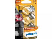 Set 2 Becuri P21w 12v Ba15s Blister Philips Philips Cod:12498b2