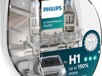 Set 2 becuri Philips H1 X-tremeVision Pro150 (+150% lumina) 12V 55W 12258XVPS2 piesa NOUA