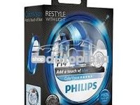 Set 2 becuri Philips H4 ColorVision albastru 12V 60/55W 12342CVPBS2 piesa NOUA