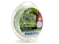 Set 2 becuri Philips H4 LongLife EcoVision 12V 60/55W 12342LLECOS2 piesa NOUA