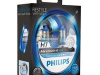 Set 2 becuri Philips H7 ColorVision albastru 12V 55W 12972CVPBS2 piesa NOUA