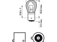 Set 2 becuri PY21W 21W 12V SEMNALIZARE (blister) SILVER VISION PHILIPS 12496SVB2