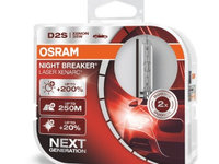 SET 2 BECURI XENON 85V D2S XENARC NIGHT BREAKER LASER +200% OSRAM 66240XNL-HCB OSRAM