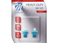 Set 2 Buc Bec Led M-Tech B8,5D 24V B8,5D Albastru LB904B