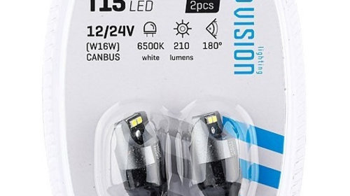 Set 2 Buc Bec Led Vision W16W (T15) 12/24V 4X 3020 SMD Led, Nepolar, Canbus, Alb 58303