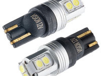 Set 2 Buc Bec Led Vision W5W (T10) 12V 10X 3030 Smd Led, Nepolar, Canbus, Alb, 58260