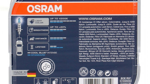 Set 2 Buc Bec Osram H1 12V 55W P14,5s Cool Blue Intense CBI 64150CBI-HCB