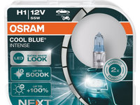 Set 2 Buc Bec Osram H1 12V 55W P14,5s Cool Blue Intense NextGen +100% 5000K 64150CBN-HCB