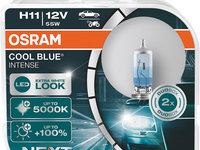 Set 2 Buc Bec Osram H11 12V 55W PGJ19-2 Cool Blue Intense Next Generation Extra White Look 5000K +100% 64211CBN-HCB