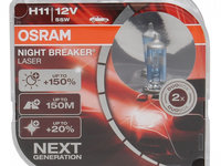 Set 2 Buc Bec Osram H11 12V 55W PGJ19-2 Night Breaker Laser Next Generation +150% 64211NL-HCB