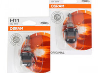 Set 2 Buc Bec Osram H11 12V 55W PGJ19-2 Original Blister 64211-01B