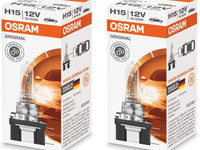 Set 2 Buc Bec Osram H15 12V 55/15W PGJ23T-1 64176