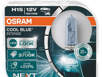 Set 2 Buc Bec Osram H15 12V 55/15W PGJ23T-1 Cool Blue Intense NextGen Extra White Look +20% 3700K 64176CBN-HCB