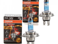 Set 2 Buc Bec Osram H4 12V 60/55W Night Breaker 200 P43t +200% 64193NB200