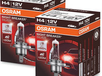 Set 2 Buc Bec Osram H4 12V 60/55W Night Breaker Silver +100% 64193NBS