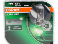 Set 2 Buc Bec Osram H4 P43T 12V 60/55W Ultra Life 64193ULT-HCB