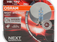 Set 2 Buc Bec Osram H8 12V 35W PGJ19-1 Night Breaker Laser Next Generation +150% 64212NL-HCB