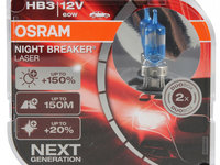 Set 2 Buc Bec Osram HB3 12V 60W P20d Night Breaker Laser Next Generation +150% 9005NL-HCB