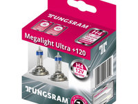 Set 2 Buc Bec Tungsram H4 Megalight Ultra +120 12V 60/55W P43T BL1417