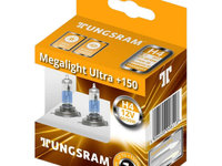 Set 2 Buc Bec Tungsram H4 Megalight Ultra +150 12V 60/55W P43T BL1414