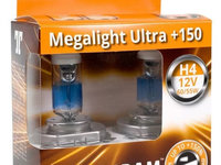 Set 2 Buc Bec Tungsram H4 Megalight Ultra +150 12V 60/55W P43T BL1414
