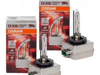 Set 2 Buc Bec Xenon Osram D3S 35W PK32d-5 Night Breaker Laser +200% 66340XNL