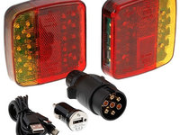 Set 2 Buc Lămpi Fără Fir 26 Led 12/24V Wireless Pentru Remorcă, Carmotion 86249