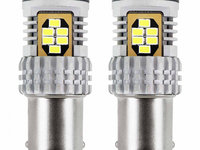 Set 2 Buc Led Amio BA15S P21W R10W R5W 24 SMD 1156 Canbus 3020 Alb 12/24V 02797