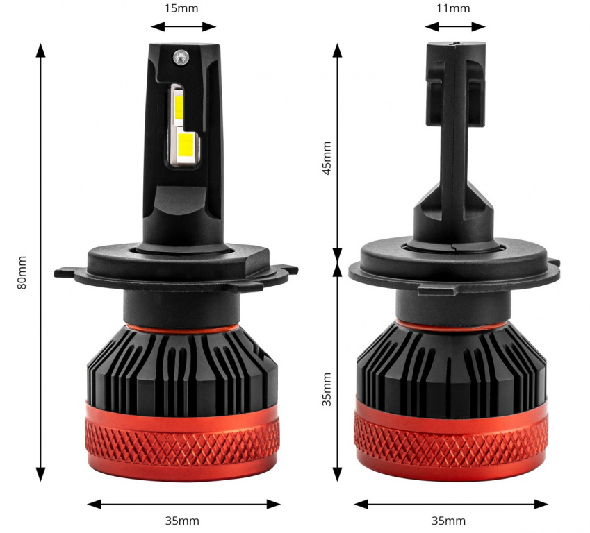 Set 2 Buc Led Amio X3 Series H4 12V 90W 