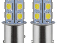 Set 2 Buc Led Auto Alb BA15S Cu 13 SMD Cu Pini Simetrici La 180 Grade 787106