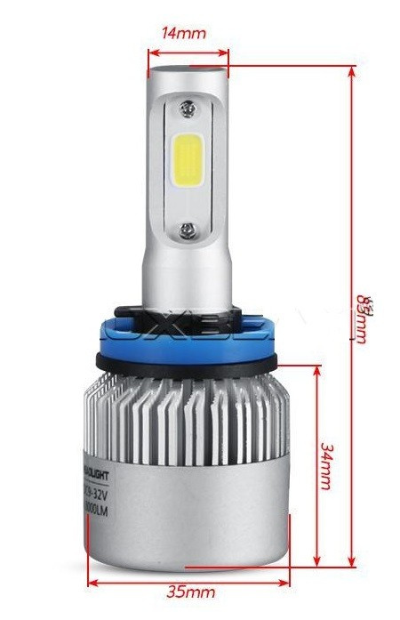 Set 2 Buc Led COB H11 12V / 24V 72W 8000