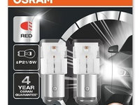 Set 2 Buc Led Osram P21/5W 12V 1,4W BAY15D 6000K Alb LEDriving SL 7528DRP-02B