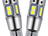 Set 2 Buc Led T10 10 SMD Canbus 12-28V LED 092-B