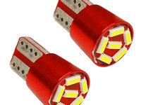 Set 2 Buc Led T10 6 SMD Canbus Alb LED 531-B