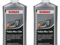 Set 2 Buc Sonax Polish &amp; Wax Colour NanoPro Polish &amp; Ceara Gri 500ML 296300