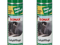 Set 2 Buc Sonax Spray Intretinere Suprafete Plastic Si Bord Vanilla-Fresh 400ML 342300