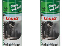 Set 2 Buc Sonax Spray Intretinere Suprafete Plastic Si Bord Apple-Fresh 400ML 344300