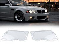 Set 2 Buc Sticla Far Dreapta + Stanga Am Bmw Seria 3 E46 1998-2003 Coupe / Cabrio Non Facelift HB010