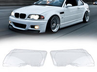 Set 2 Buc Sticla Far Dreapta + Stanga Am Bmw Seria 3 E46 1998-2003 Coupe / Cabrio Non Facelift HB010