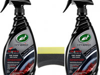 Set 2 Buc Turtle Wax Hybrid Solutions Graphene Acrylic Tire Shine Coating Solutie Luciu Anvelope 680ML AMT70-215 + Burete Aplicator Anvelope Amio 02519