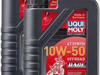 Set 2 Buc Ulei Motor Liqui Moly Motorbike 4T Synth 10W-50 Offroad Race 1L 3051