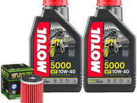 Set 2 Buc Ulei Motor Motul 5000 10W-40 Hi-Tech MA2 1L 104054 + Filtru Ulei Moto Hiflofiltro Yamaha MWD300 HF141