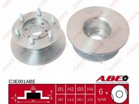 Set 2 discuri frana fata abe r267mm pt iveco daily 1 si 2