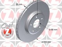 Set 2 discuri frana fata zimmermann pt audi a4, a5