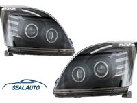 Set 2 faruri Angel Eye compatibil cu Toyota Land Cruiser FJ120 (2003-2008) Negru