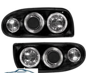 Set 2 faruri compatibil cu VW Golf III 92-98, 2 Angel Eyes Negru