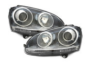 Set 2 faruri compatibil cu VW Golf V 5 (2003-2009) Jetta (2003-2009) GTI Look Negru